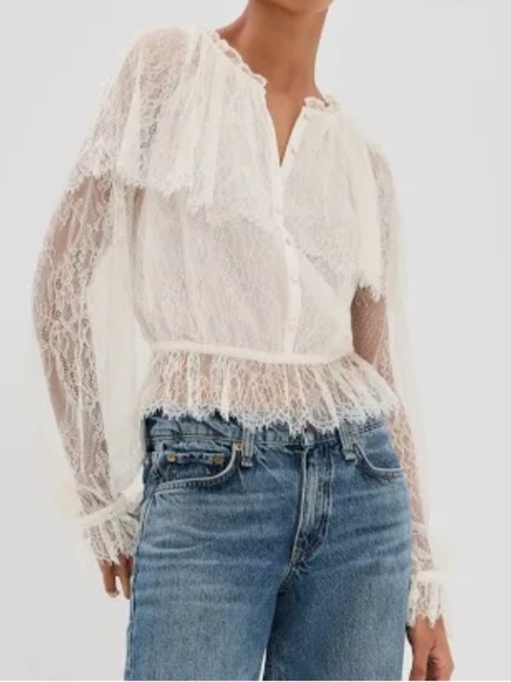 Cami NYC NWT Victoria Ivory Lace Blouse Macadamia M